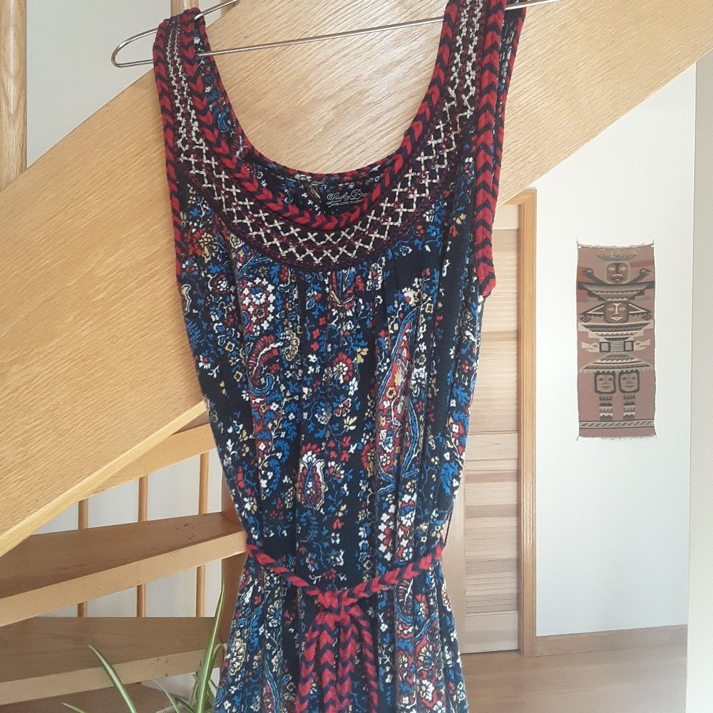 lucky brand S ~ fun paisley maxi spring dress